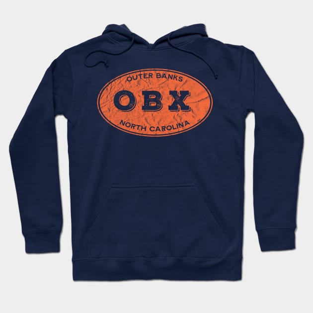 OBX Oval in Distressed Orange Hoodie by YOPD Artist